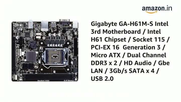 Gigabyte Genuine GA-H61M-S(Small) Intel Desktop Motherboard